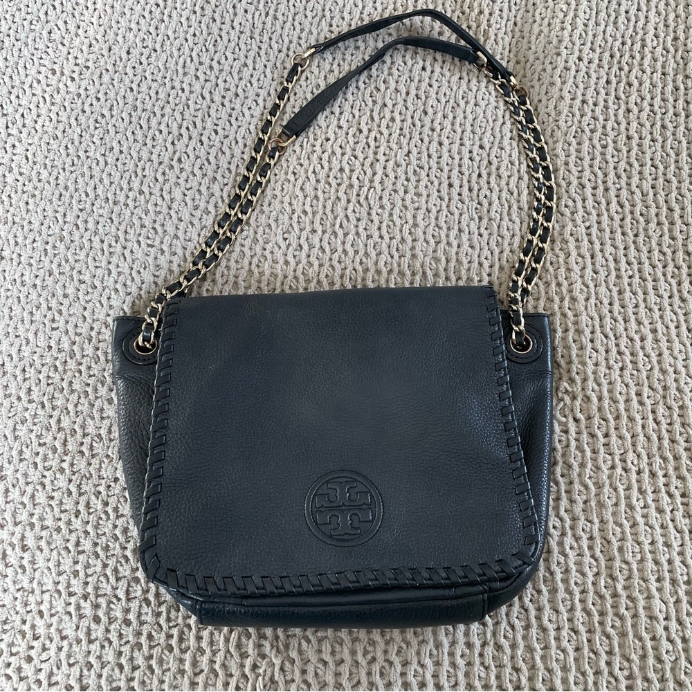 Tory Burch Marion Purse black and gold